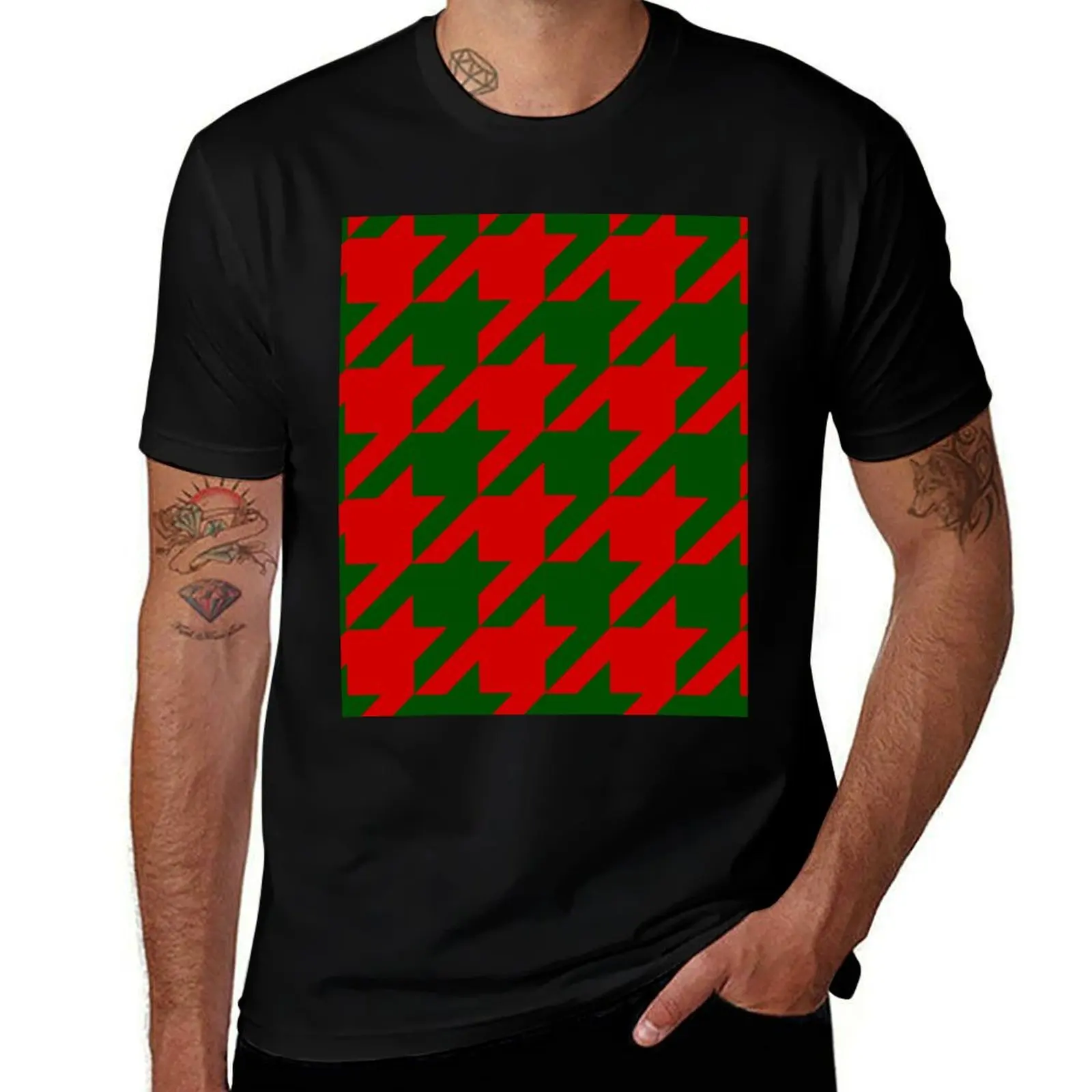 

christmas houndstooth T-Shirt man tshirt t shirt custom print T-Shirt