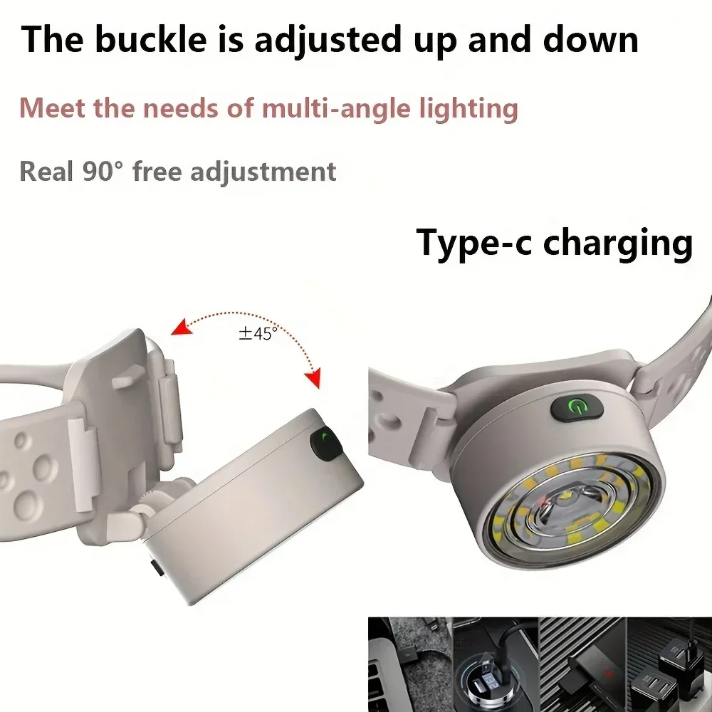 High Lumen COB LED Headlamp Long Range 5 Modes Type-C USB Rechargeable Headlight Powerful Waterproof Head Lamp Head Torch