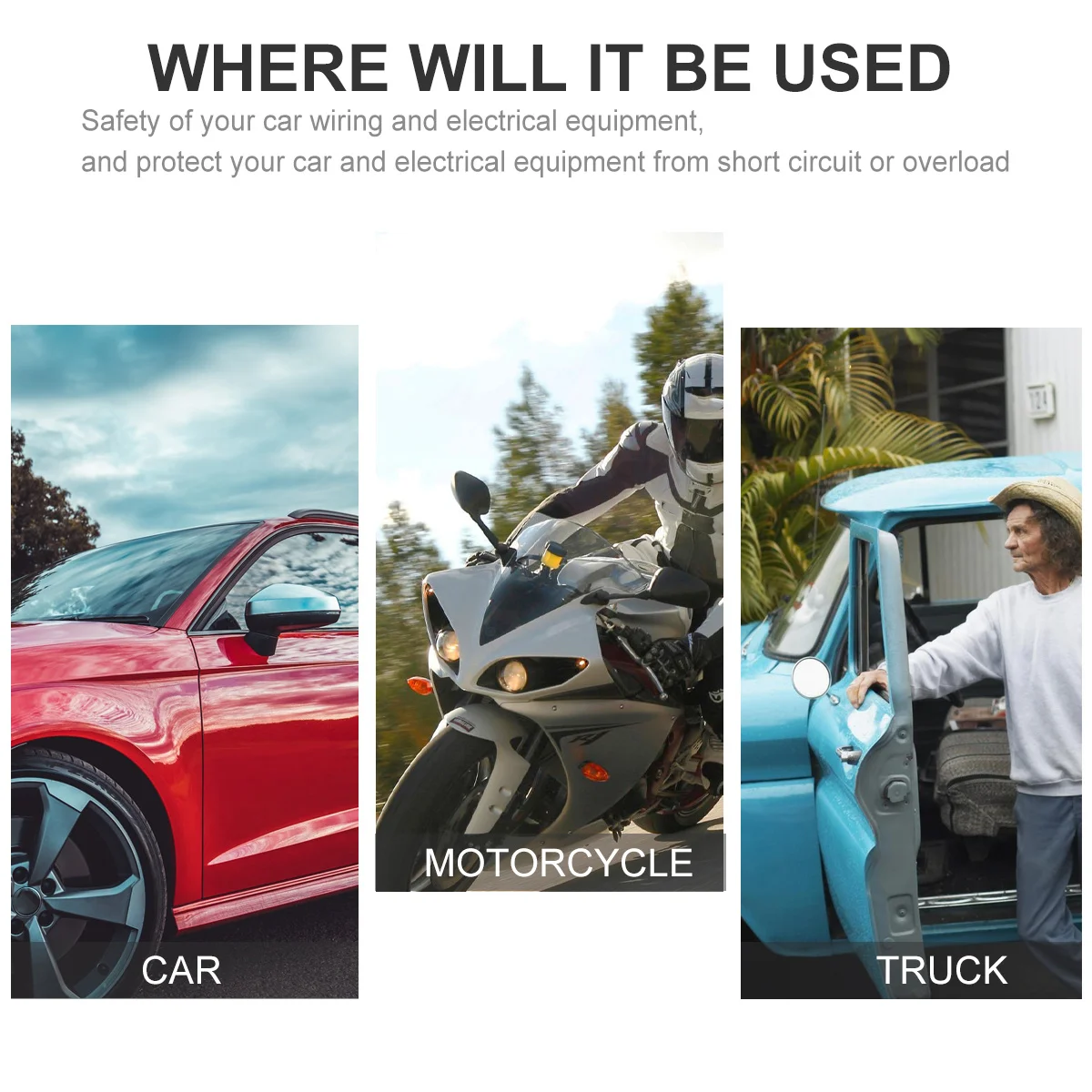 

10pcs Automotive Fuse Assortment 20A 30A 40A 50A 60A Low Tall Profile Jcase Box Shaped Car Fuse For Circuit Safety