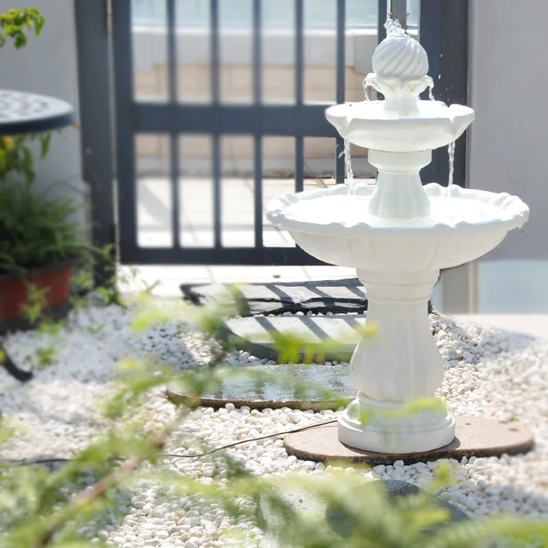 Solar fountain, European-style outdoor garden decoration, circulating water flow ornament garden landscape villa