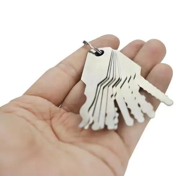 

10pc/15pc Door Open Keys Stainless Steel Repair Accessories Auto Replacement Tool Kit Car Unlock Dual Sided Jiggler Keys