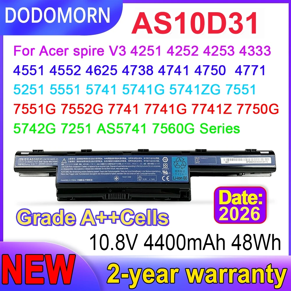 AS10D41 AS10D31Battery For Acer Aspire 4741 5741 5750 E1-531 E1-571 V3-571 TravelMate 8573 AS10D51 AS10D61 AS10D73 AS10D81