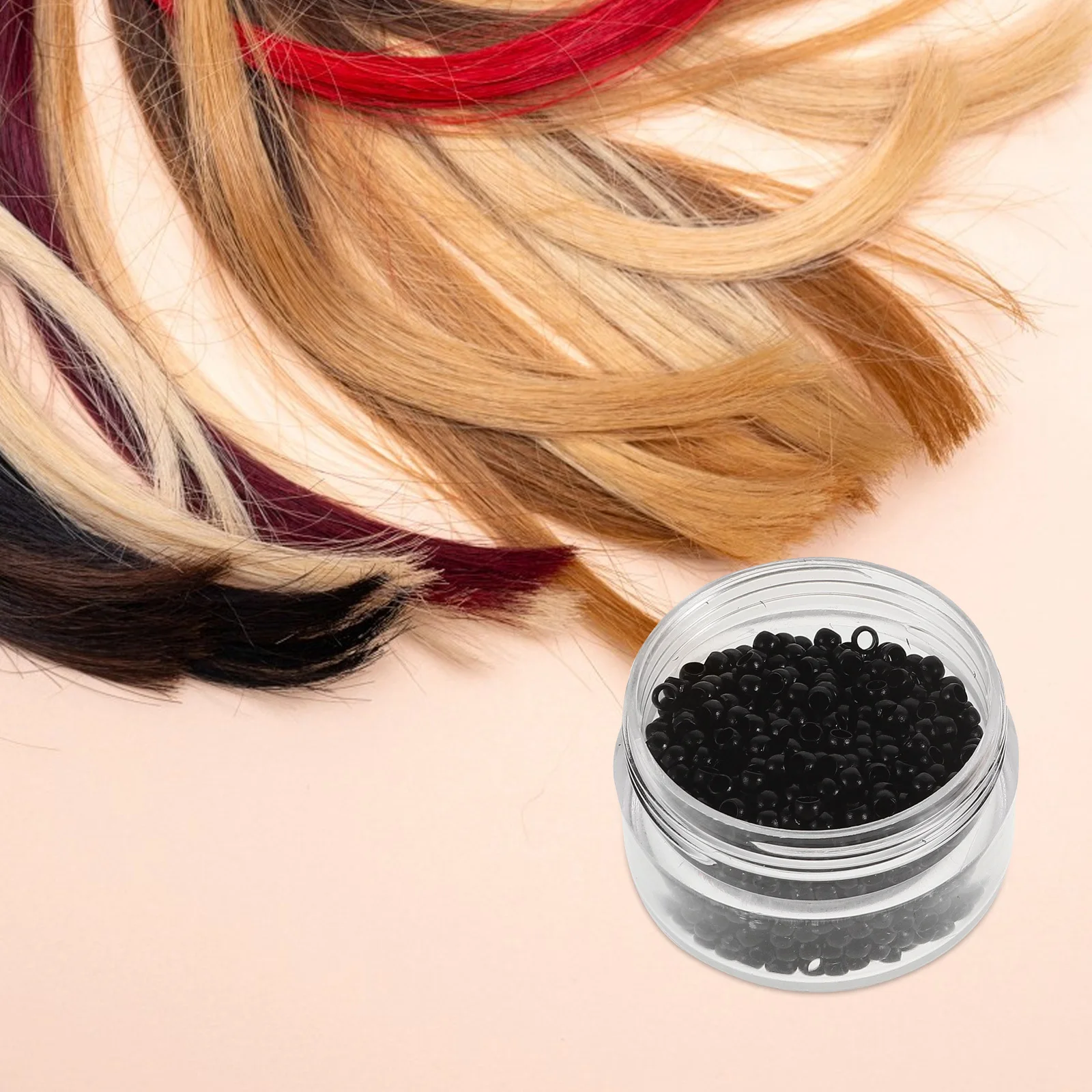 2 Box Nano Rings Silicone Lined 3Mm Hair Extension Beads Gentle Copper Material Large Hole Design Braids Clips