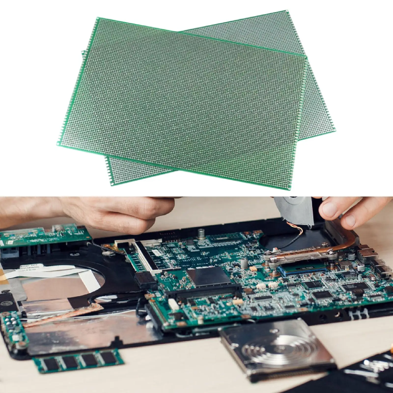 2Pcs Double Sided PCB Board Printed Circuit Board Prototype Kit for Practice Test Circuit,Experiment,DIY Soldering