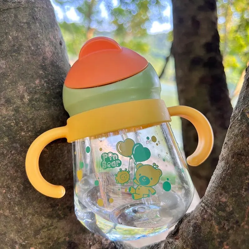 260ml Straws Baby Feeding Tritan Cup Children Learn to Feed Bottle Straws Children Training Cup