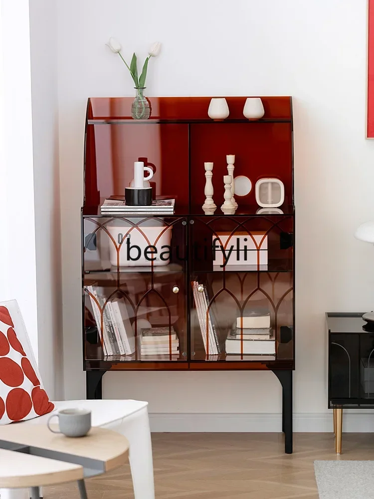 

ls 27Light luxury dining side cabinet Modern acrylic storage wine cabinet Simple