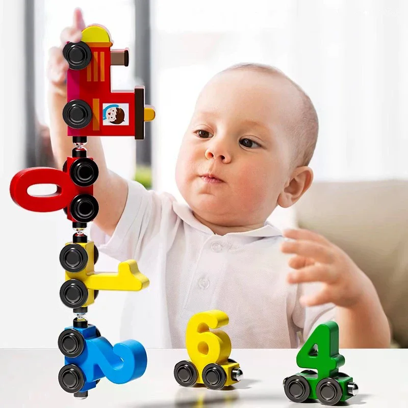Train Set For Toddler Magnetic Digital Train Puzzle Wooden Train Set For Toddler Number Trains Learning Activities Educational