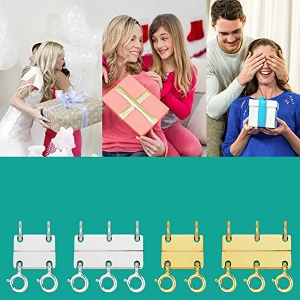 Cierres de múltiples hebras, conector de collar de múltiples capas para pulsera en capas, cierre de collar en capas de Color dorado, joyería DIY