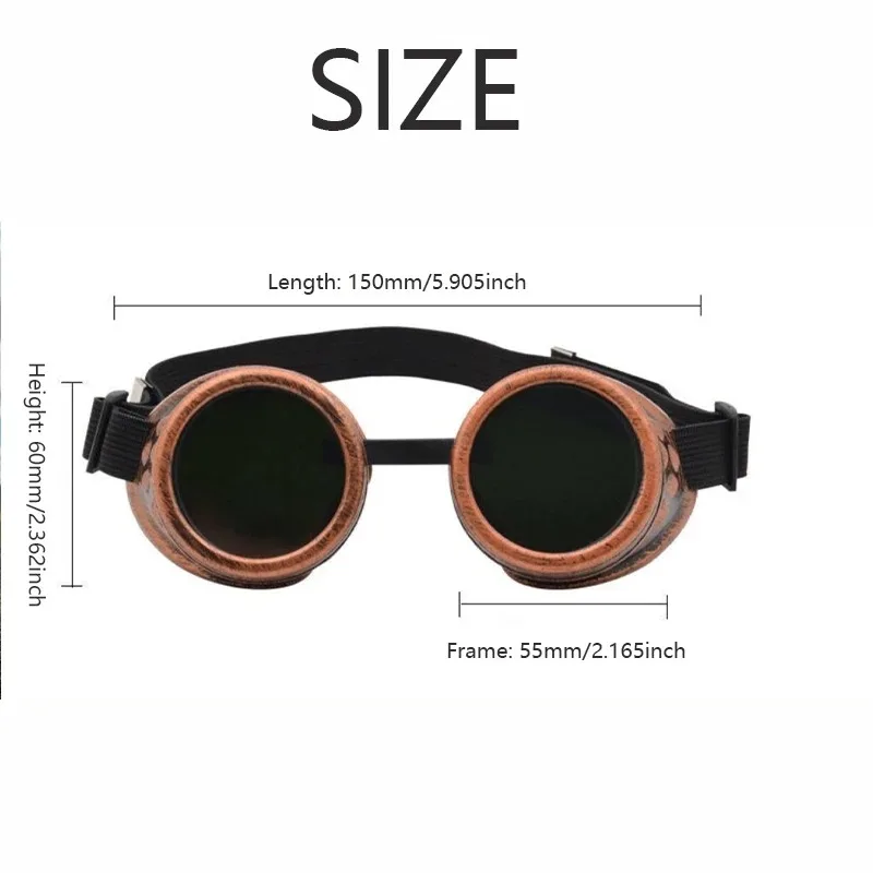 Vintage Steampunk Brille Heavy Metal Fahrerbrille Eclipse Linsen Erwachsene Gothic Stil Helme Cosplay Halloween Dekorationen – Detail 13