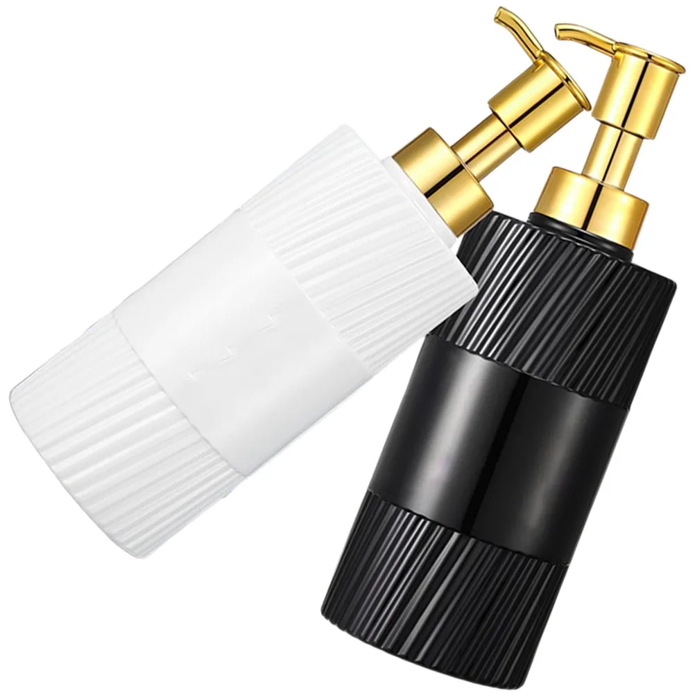 

2Pcs 500ml Pump Bottles Shampoo Soap Dispenser Refillable Bathroom Travel Black White Soap Liquid Bottle Portable