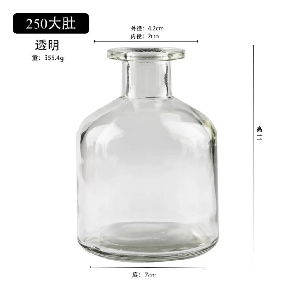 Nordic New Colored Glass Vase Transparent Small Mouth Flower Ornaments Hydroponic Living Room Ornaments Crafts
