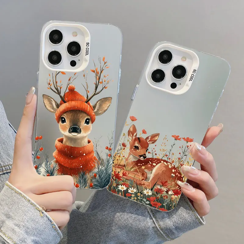 

Christmas Santa Elk Laser Phone Case For IPhone 17 Pro Max Air 14 15 16 Pro Max Plus 12 13 Mini 11 Pro Max Shockproof Back Cover