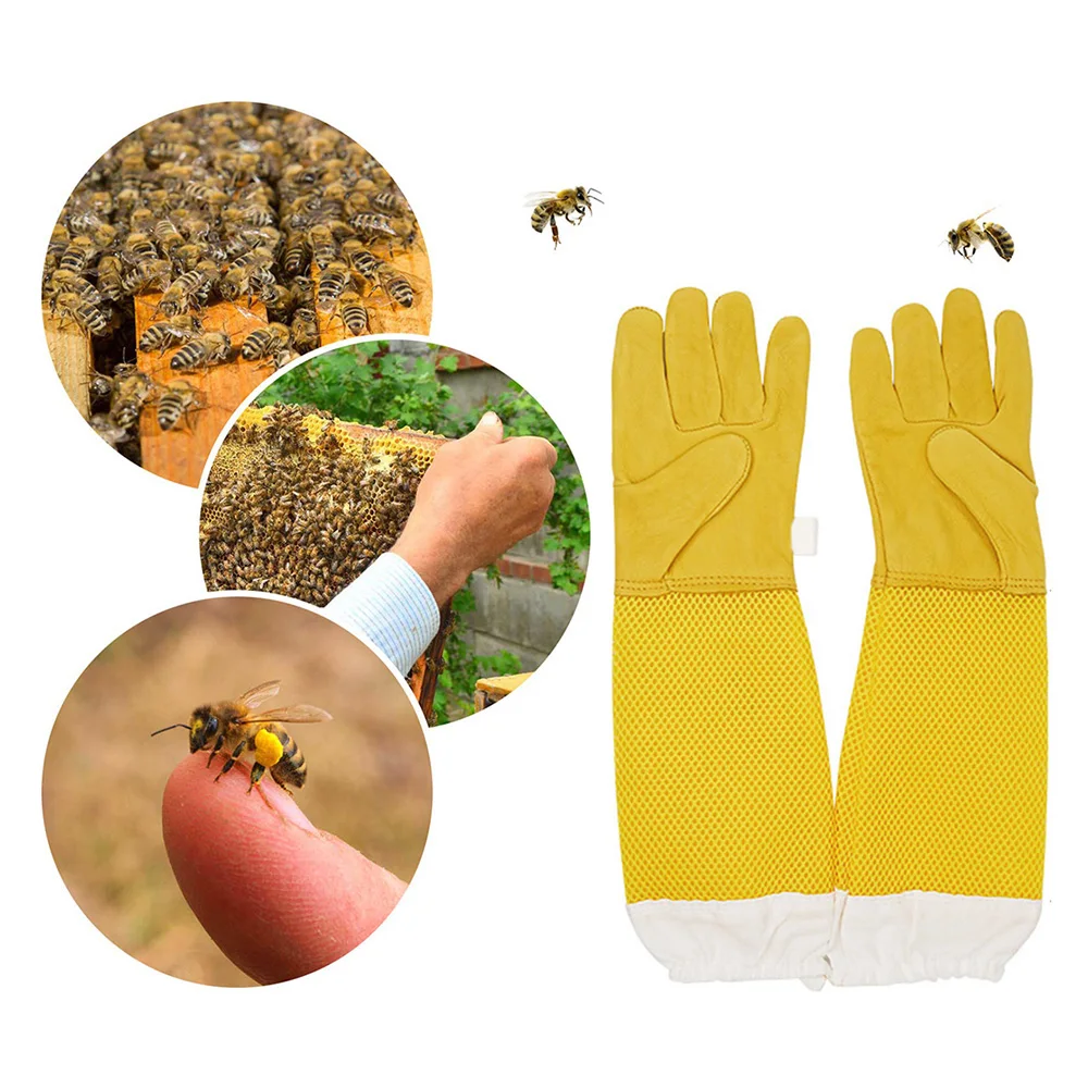 Beekeeper Gloves Protective Sleeves Ventilated Professional Anti Bee for Apiculture Beekeeper Prevent Beehive tools