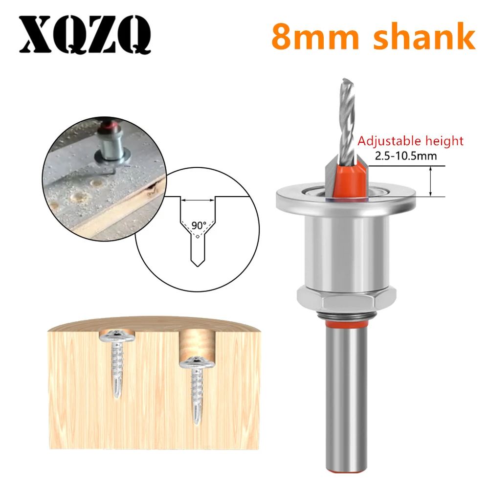 

8 мм хвостовик, регулируемый зенкер, деревообрабатывающий фрезерный станок, ограничитель сердечника, сверла из сплава, сверло по дереву, Фрезерный резак, винт
