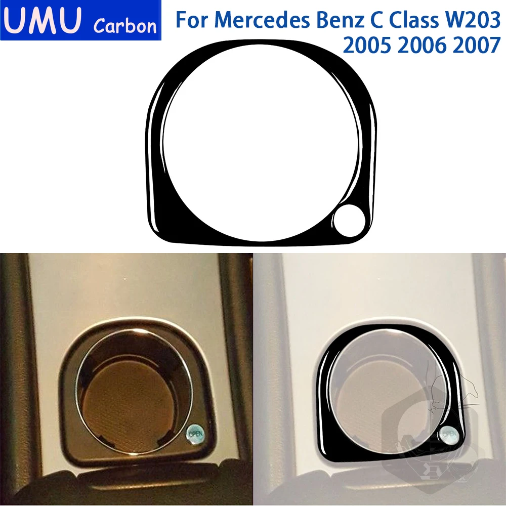 

For Mercedes Benz C Class W203 2005 2006 2007 Accessories Car Interior Black Plastic Cup Holder Frame Trim Sticker