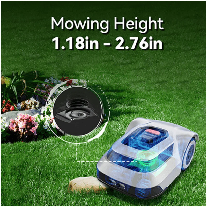 أحدث 2025 جزازة العشب اللاسلكية الصغيرة 1 كيلو واط PLC Core 1500m2 الملاحة الذكية التحكم عن بعد المضادة للتصادم ساحة جزازة أوتوماتيكية