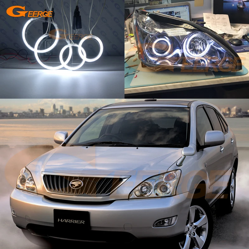 Gey.info-Kit d'anneaux Halo pour Lexus RX, Toyota Harrier U3, qualité ultra lumineuse, CCFL, yeux d'ange, accessoires de voiture, 2004