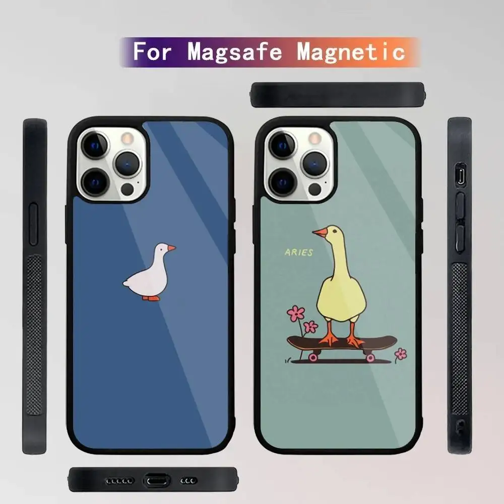 

Funny Cartoon Duck Phone Case For iPhone 16,15,14,13,12,11,Plus,Pro,Max Mini Magsafe Magnetic Wireless Charging