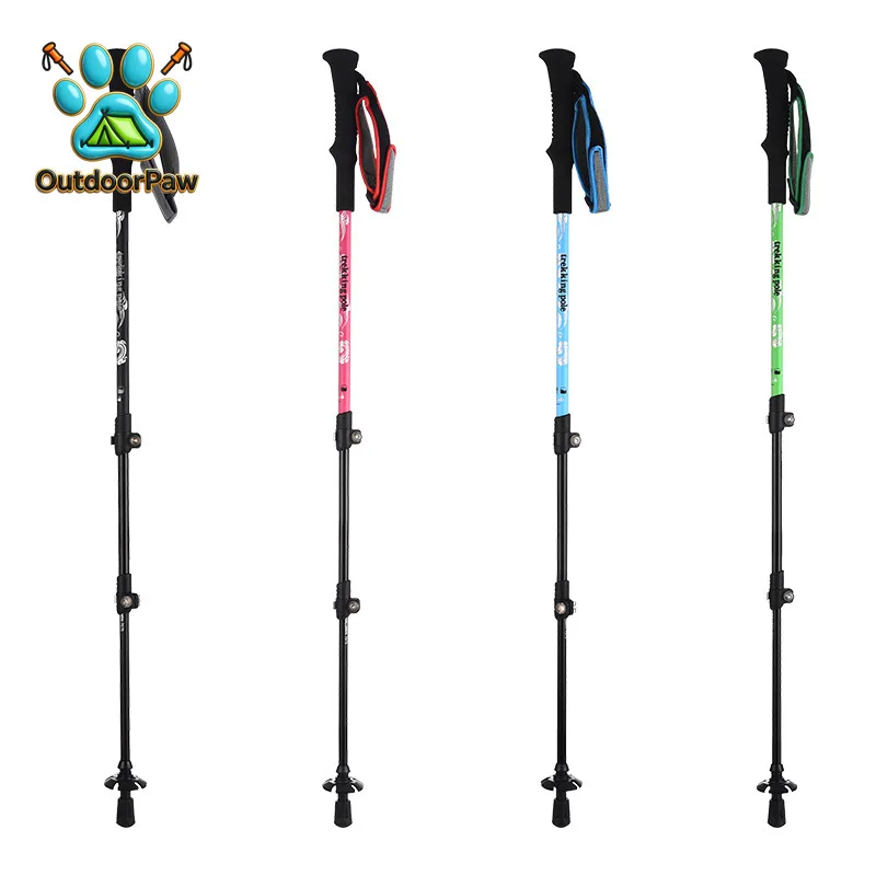 Compact folding trekking pole - Durable aluminum trekking pole with mud basket, suitable for camping and backpacking