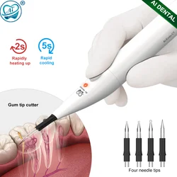 AI-Endo-CT Dental Root Canal Gum Cutter Fast Heat Up and Cooling with 4 Tips Dental Wireless Teeth Whitening Gutta Percha Cutter