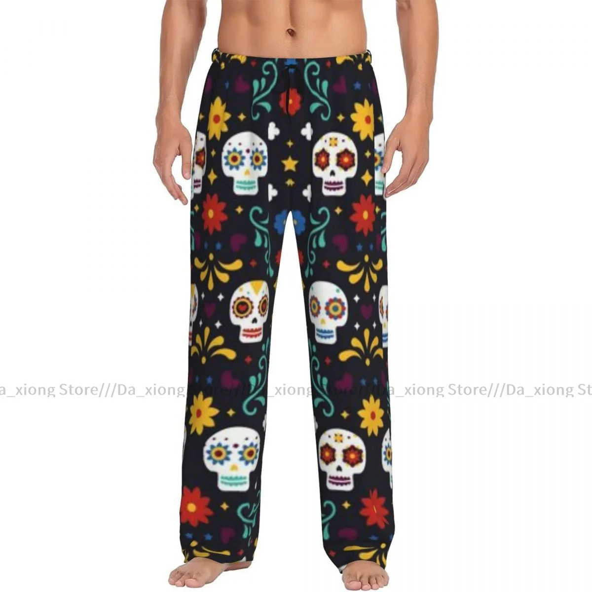 Calças de dormir masculinas calças de salão masculinas bonito animal selvagem africano safari calças de pijama