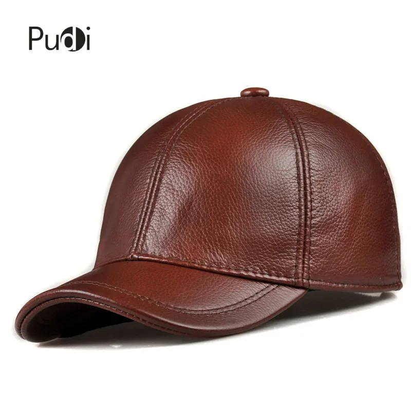 HL171 Spring Genuine Leather Baseball Sport Cap Hat Men's Winter Warm Brand New Cow Skin Leather Newsboy Caps Hats 5 Colors