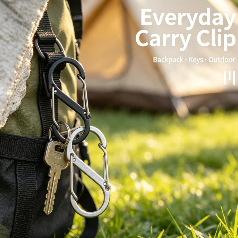 Multipurpose S Type Carabiner Aluminum Alloy Quick Hook 8 Shape Connector For Backpack Keychain Outdoor Camping Hiking