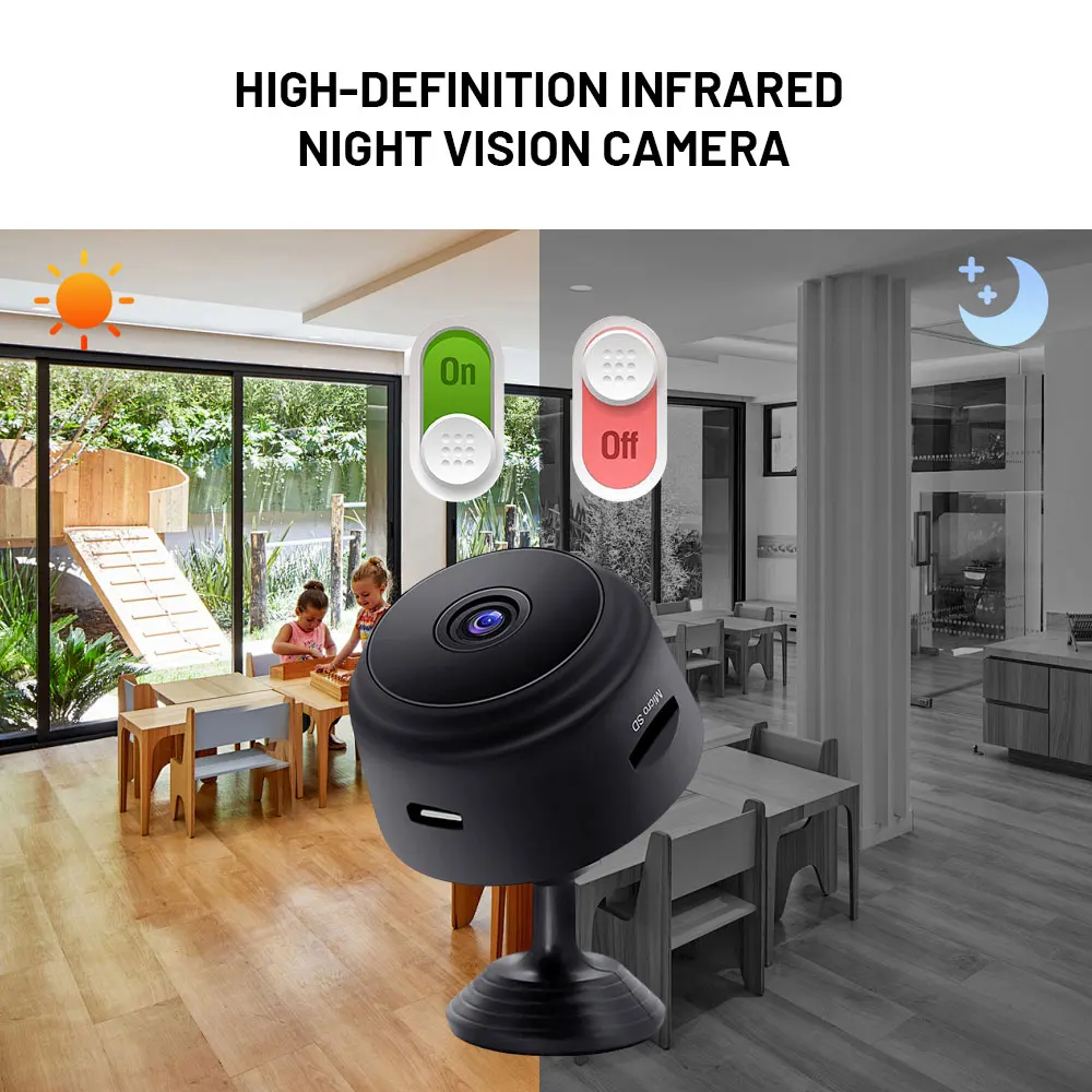 واي فاي كاميرا صغيرة مسجل فيديو لاسلكي A9 كاميرا حماية الأمن كاميرا مراقبة المنزل الذكي للرؤية الليلية للرضع و #2