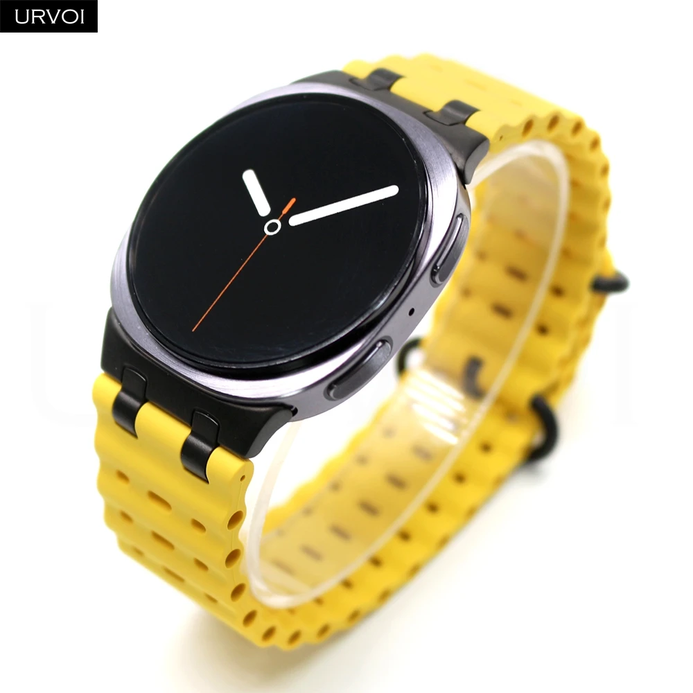 URVOI Quality Silicone Band For Samsung Galaxy Watch 9 8 40 44mm 8 Classic 46mm Ocean Strap Pin closure breathable wristband