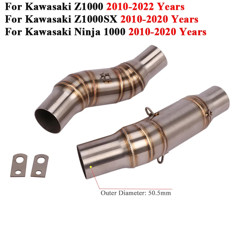 For Kawasaki Z1000 Z1000SX Ninja 1000 2010 - 2020 Motorcycle Exhaust Escape Link Pipe Connect Left & Right Side Slip On Muffler