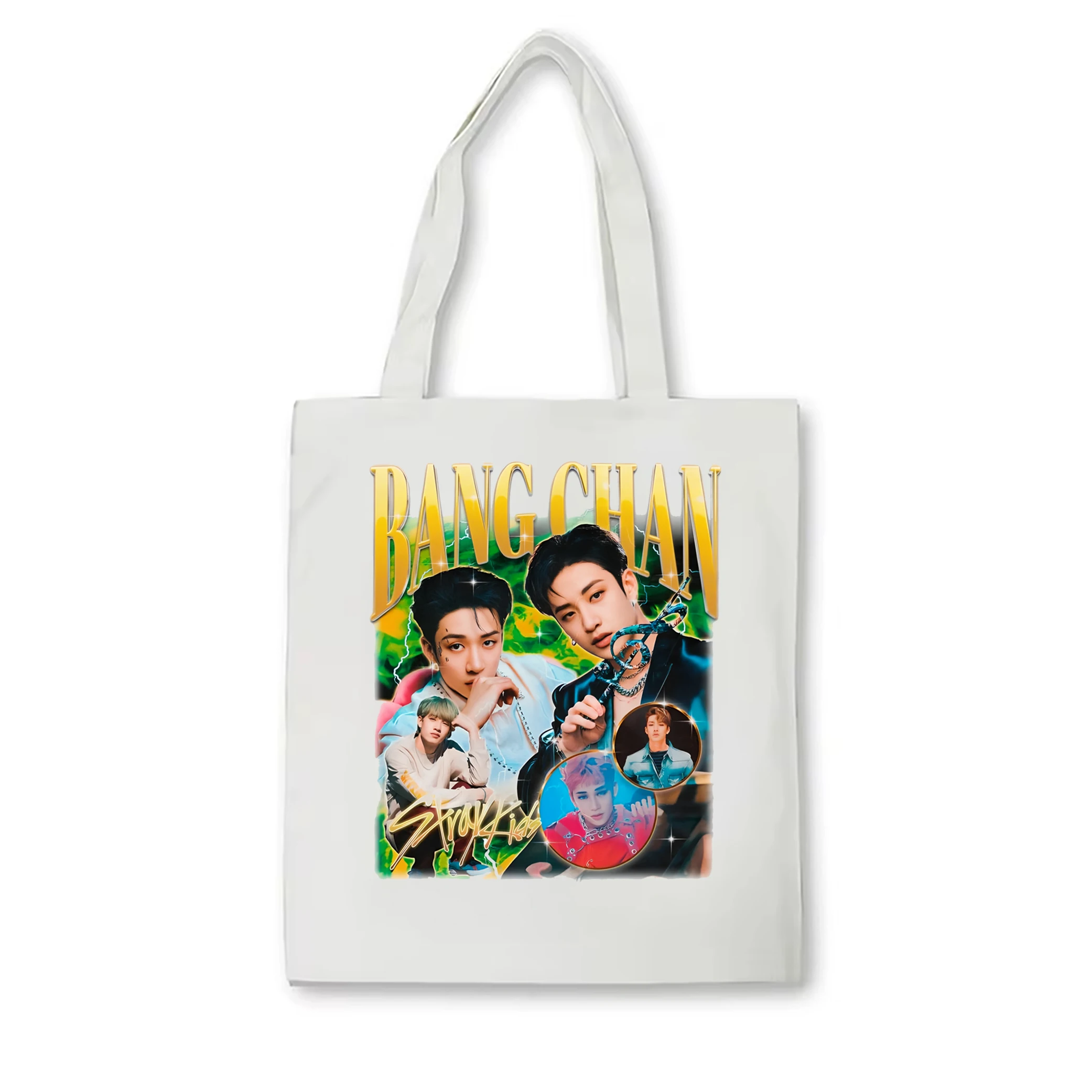 Stray Kids Bangchan Retro Bootleg Pattern Shoulder Bag stray kids tote bag Women Kpop Gift Kpop merch Skz canvas bag