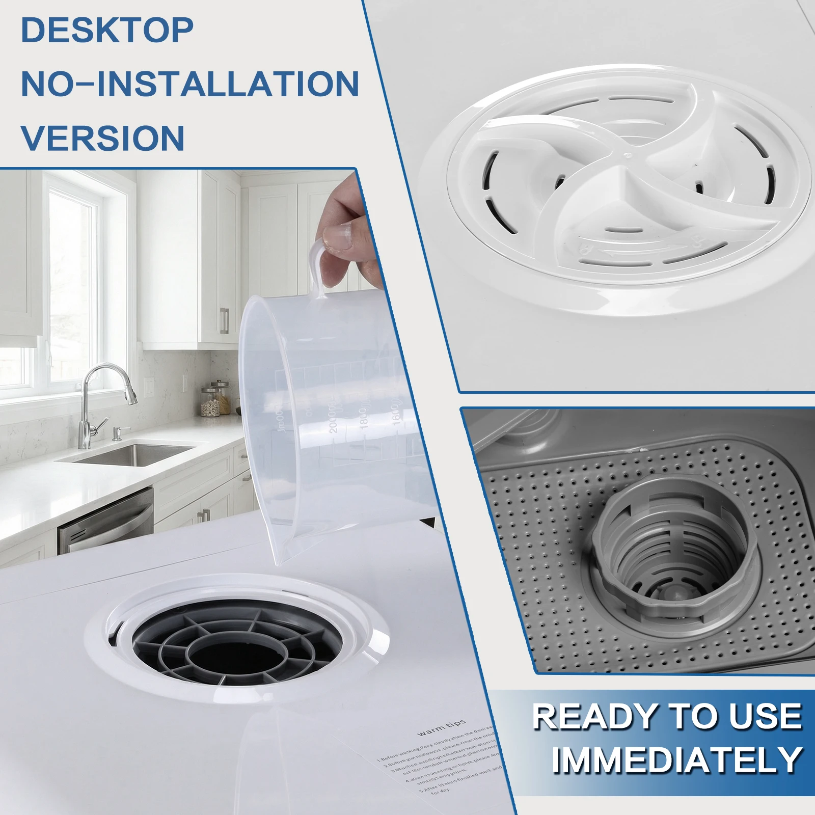 

Портативная посудомоечная машина с встроенным резервуаром для воды на 6 л, автоматическая, 360° ° Двойная функция распыления и высокотемпературной сушки воздухом для квартир