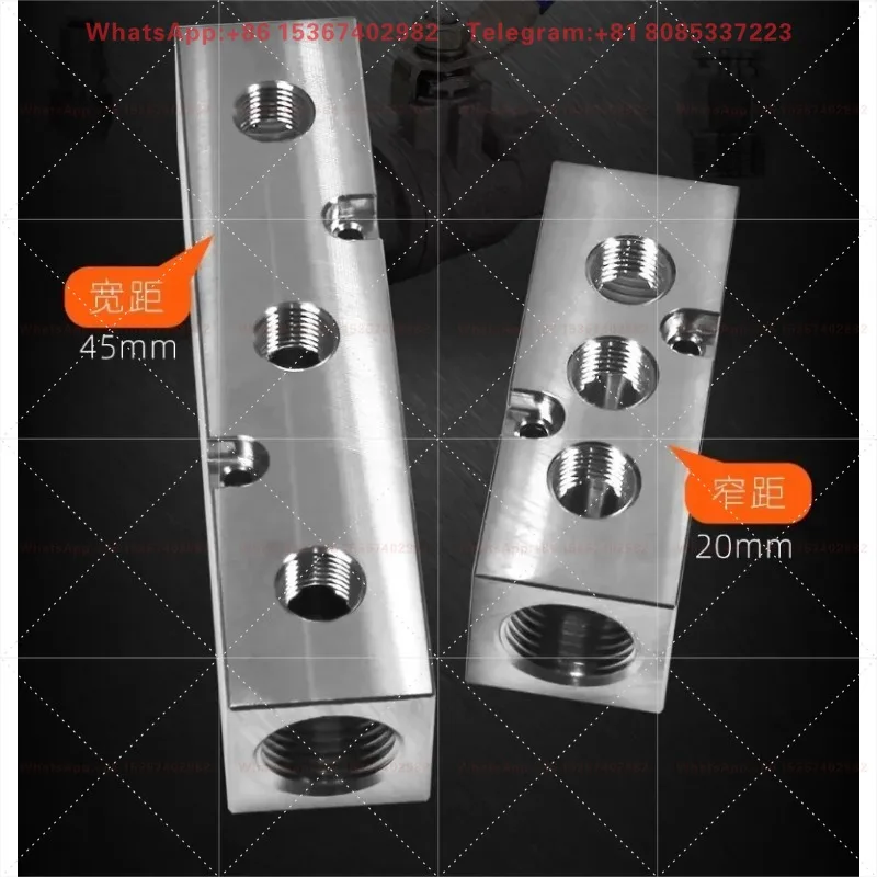 1Pc Stainless Steel Multi-tube Gas Exhaust Distributor, Oil Water Separator with 4/2 Points Connector for Pneumatic System