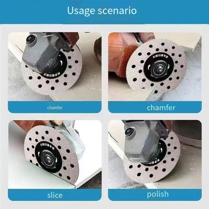 Angle Grinder Cutting Blade For Stone Ceramic,4In Super Thin Tile Saw Blade,Rock Slab And Tile Cutting Grinding Disc 5PC