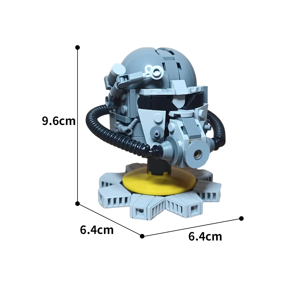 고브릭 MOC T-60 파워 아머 헬멧 빌딩 블록 모델, 역할 놀이 게임 소품, 헬멧 벽돌 조립 장난감, 어린이 생일 선물