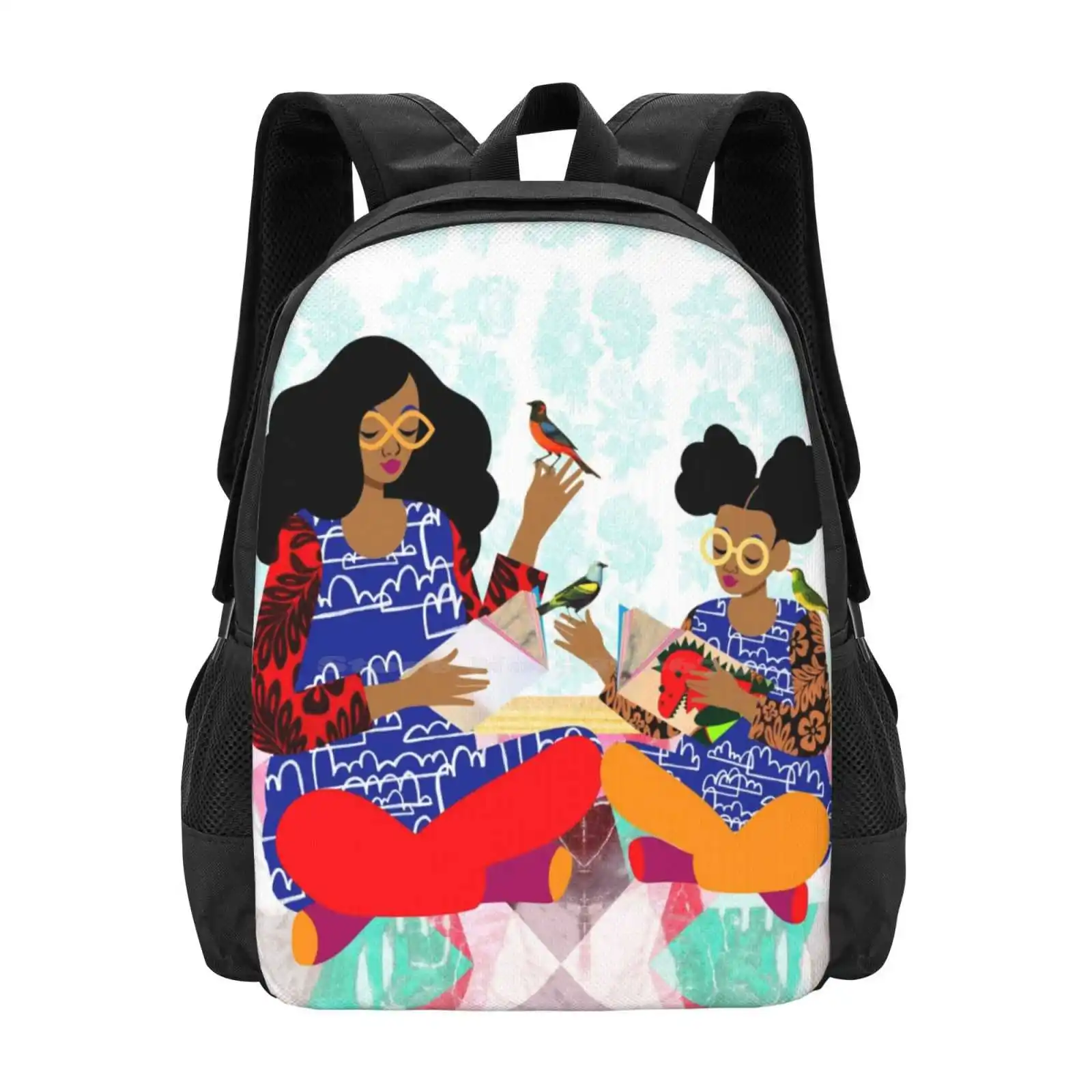 Copycat Hot Sale Schoolbag Backpack Fashion Bags African American Woman Black Girl Mother And Child Mother And Daughter Sister