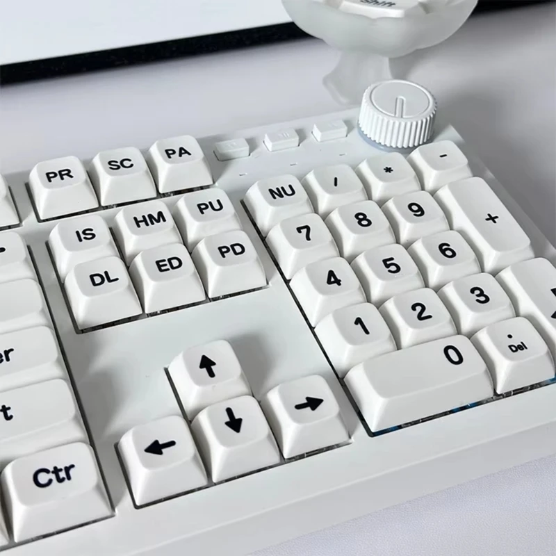 113 Cấu hình XDA chính Keycaps phông chữ lớn Keycaps PBT chủ đề màu đen trắng đơn giản