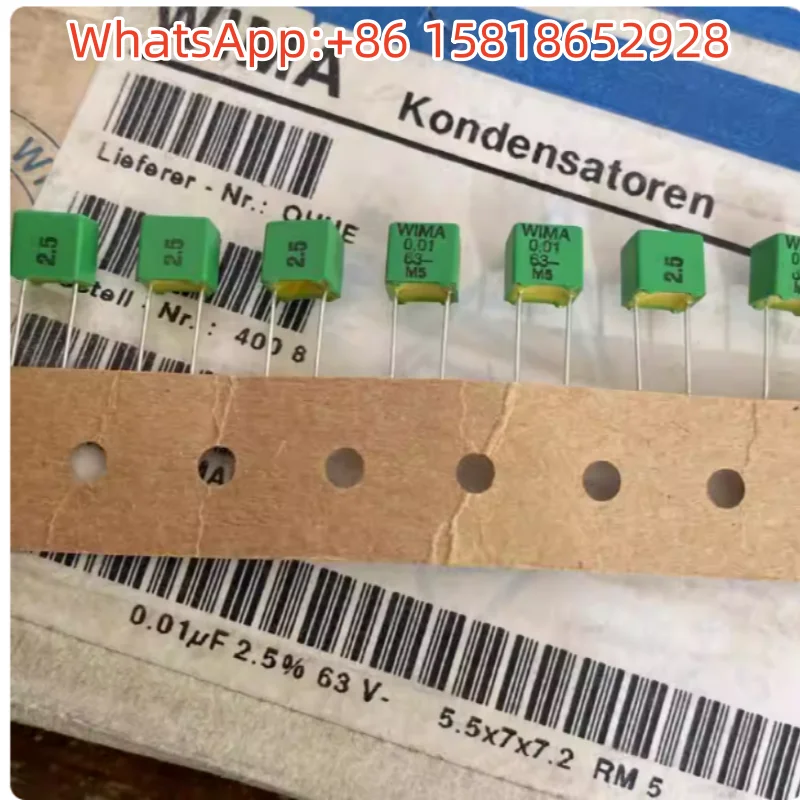 5pcs WIMA 63V 103/10NF/0.01UF 2.5% FKP Green WIMA copper pin high-fidelity capacitors 5MM