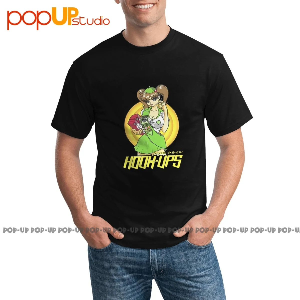 Rare Hook Ups Skateboard Scout Girl Cigar T-shirt Trendy Harajuku Hot Selling Tee Shirt