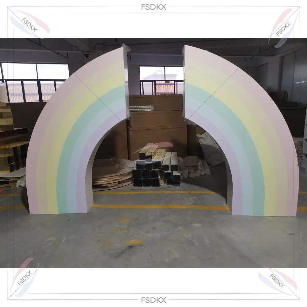 

FSDKX Custom Wholesale Rainbow Arch Fashion Acrylic Color Arch Wedding Backdrop decoration