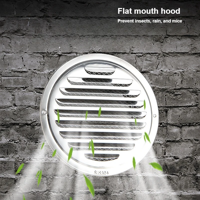 304 stainless steel exterior wall trend range hood exhaust pipe hood, bathroom exhaust exhaust insect-proof windshield