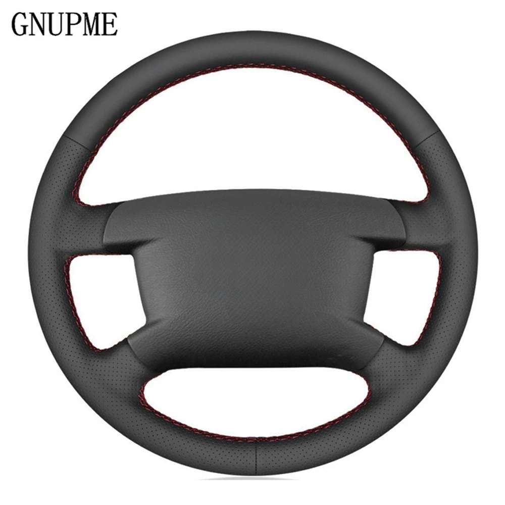 

Black Genuine Leather Car Steering Wheel Cover For Volkswagen VW Caddy 2003-2006 Caravelle 2003-2009 Transporter T5 2006