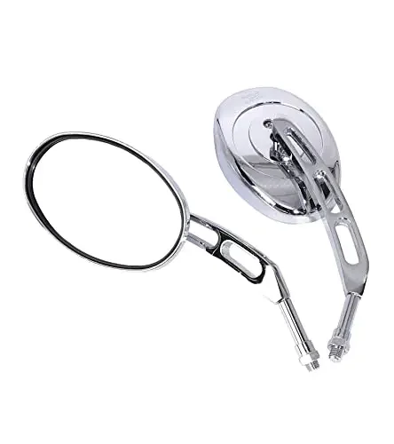 

10MM Chrome Universal Rearview Convex Motorcycle Side Mirrors Fit Honda Kawasaki Suzuki Custom Street Sports Dirt Bike M10
