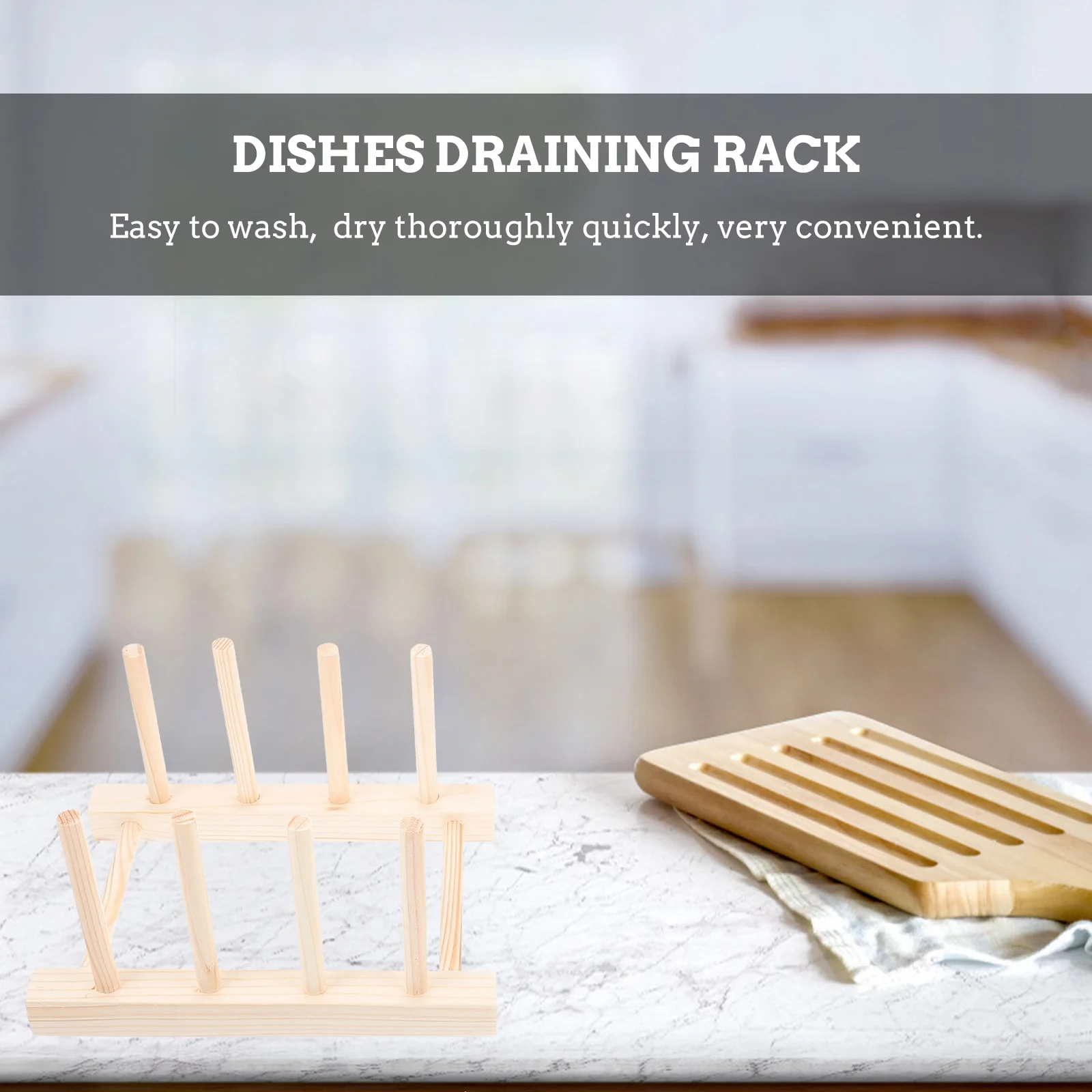 

2Pcs Bowl Dish Shelf Natural Wood Multi-Function Kitchen Plate Lid Rack Home Organizer Storage Rack Easy to Clean