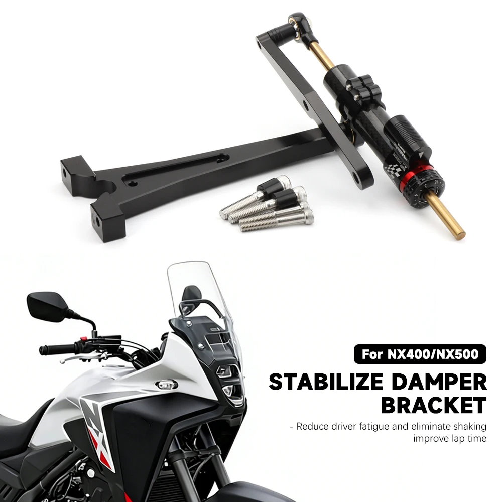 

For Honda NX400 NX500 2024 2025 2026 Motorcycle Accessories Steering Stabilize Damper CNC Shock absorber Bracket Mounting Kit