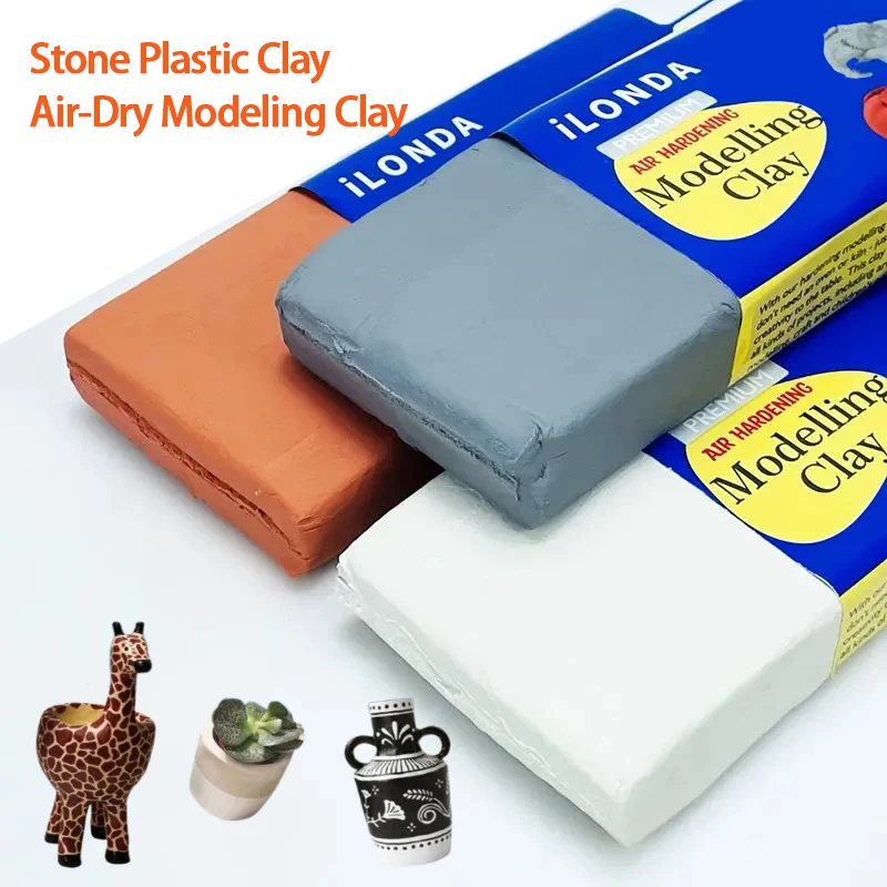 Arcilla de piedra seca al aire no tóxica: arcilla de modelado cerámica sin hornear, arcilla para esculpir DIY suave para estudiantes, bricolaje, opciones multicolores