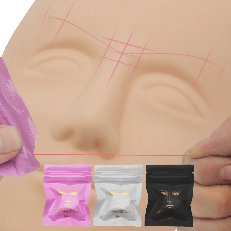 

10M Microblading Mapping Pre-ink String Eyebow Makeup Dyeing Thread Permanent Positioning Line Eyebrow PMU Measuring Tool 1 Bag