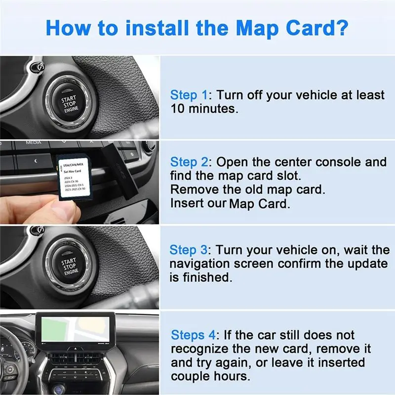 FULL-Upgraded KMV66 EZ1B Navigation SD Card Map For CX-5(2024-2025), CX-30/Model 3(2024), CX-90(2023-2025) For USA/CAN/MEX