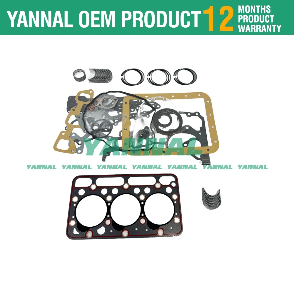 D1463 Overhaul Re-ring Kit For Kubota Engine Bobcat 328 325C Excavator Parts