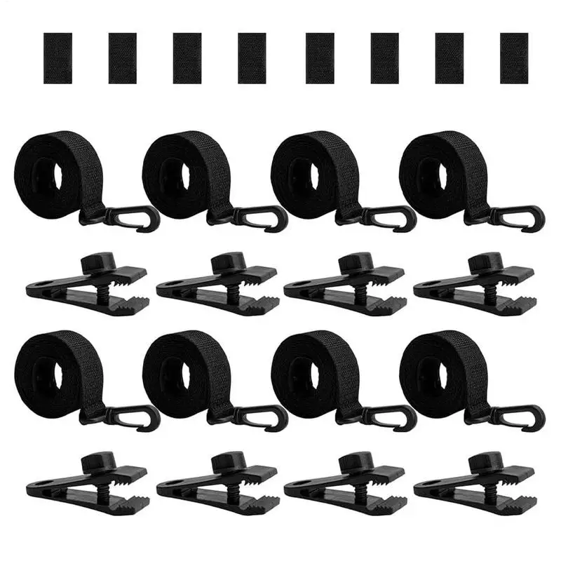 

Pool Solar Cover Straps and Clips Solar Cover Attachment Kit UV-Resistant with Hooks Clips Replacement Grommets for Recreation